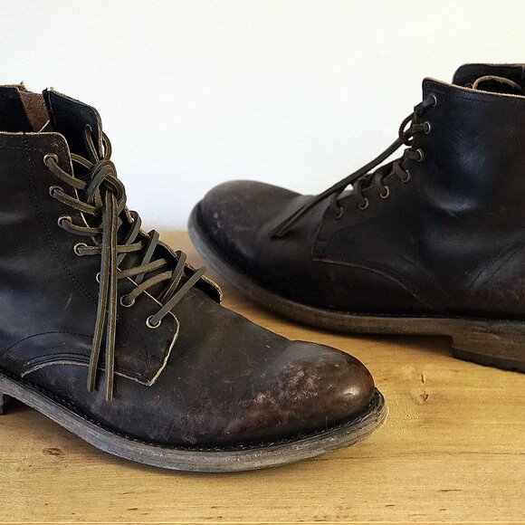 Freebird by Steven PENDLETON Men's Black Distressed Military Boots 12 US - Picture 6 of 16